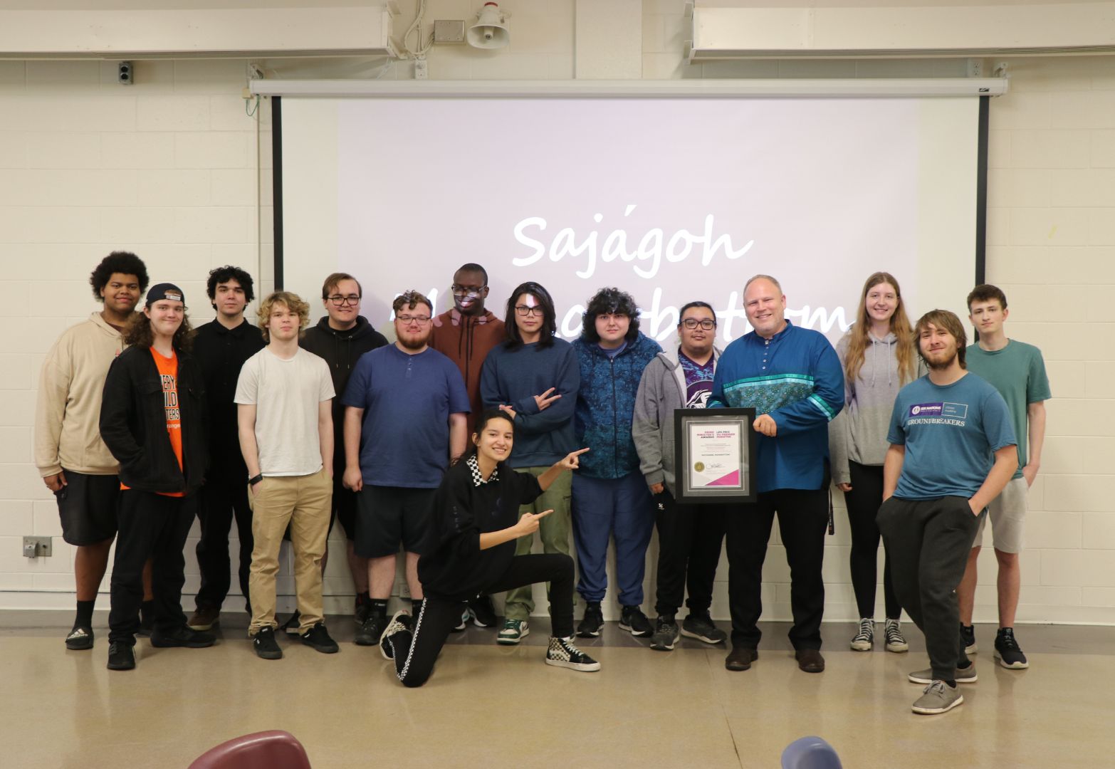 Nathan Rowbottom with his students