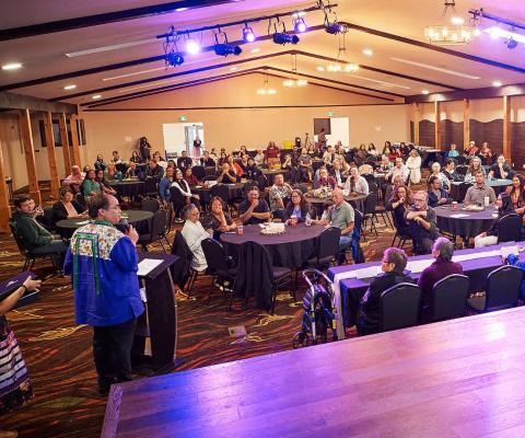 event hall full of people